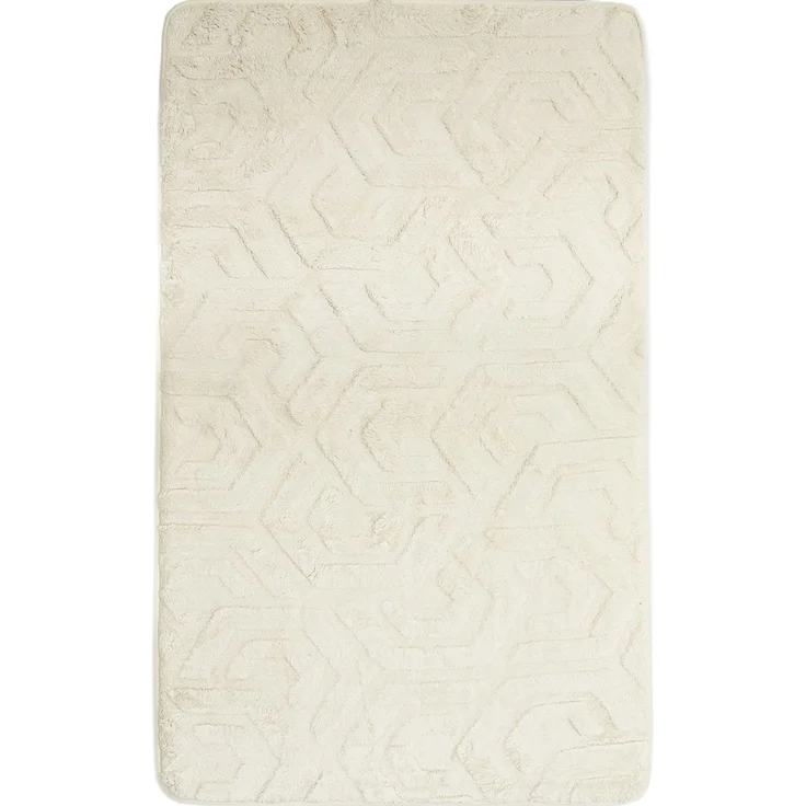 Elegance WC-Set - 2-teiliges Badematten-Set mit geometrischer Struktur Beige – Bild 3