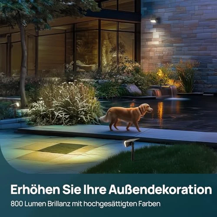 Linkind 60-Led Solar Strahler für außen Warmweiß 800Lm, Extra-lange Leuchtdauer & Intelligent Entladung, 3000K Solar Gartenleuchte mit Lade-Anzeige, IP67 LED Gartenstrahler Solarlichter, 3 Stück – Bild 8