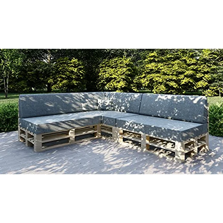chilly pilley Palettenkissen Gartenkissen Palettenauflage Palettenpolster Indoor Outdoor Waschbar Abnehmbar Sitzkissen Rückenkissen (8er Set, Blau) – Bild 10