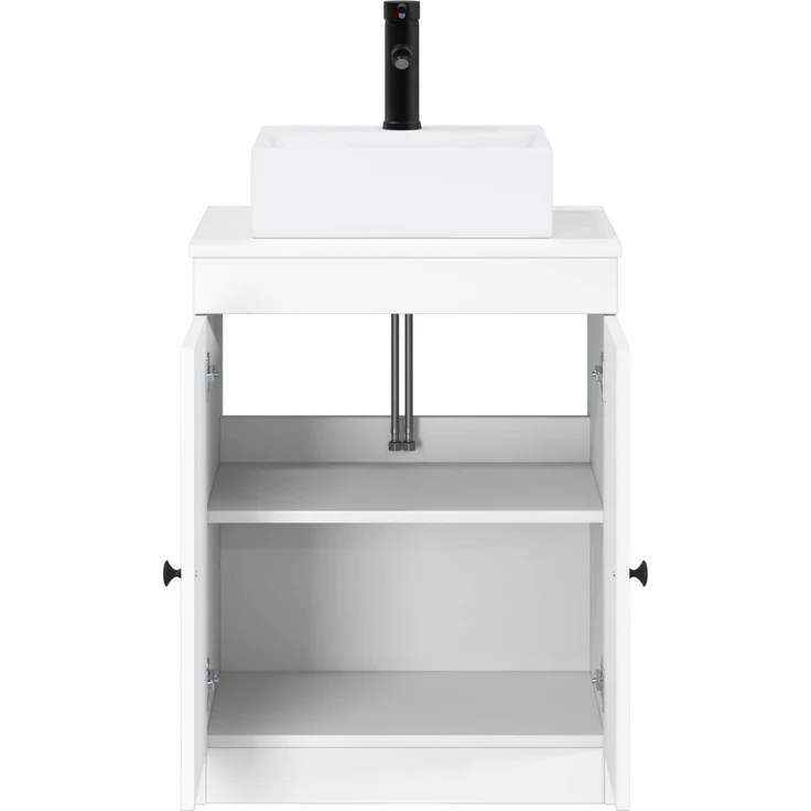 vidaXL Waschbeckenschrank Weiß 54 x 41 x 99,5 cm Holzwerkstoff 3404250 – Bild 3