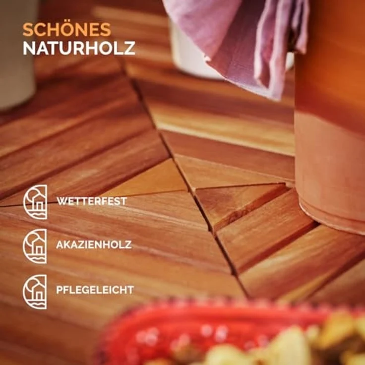 CASARIA® Bartisch mit Barhocker Set Outdoor Akazie 110 x 75 x 75 cm – Bild 2