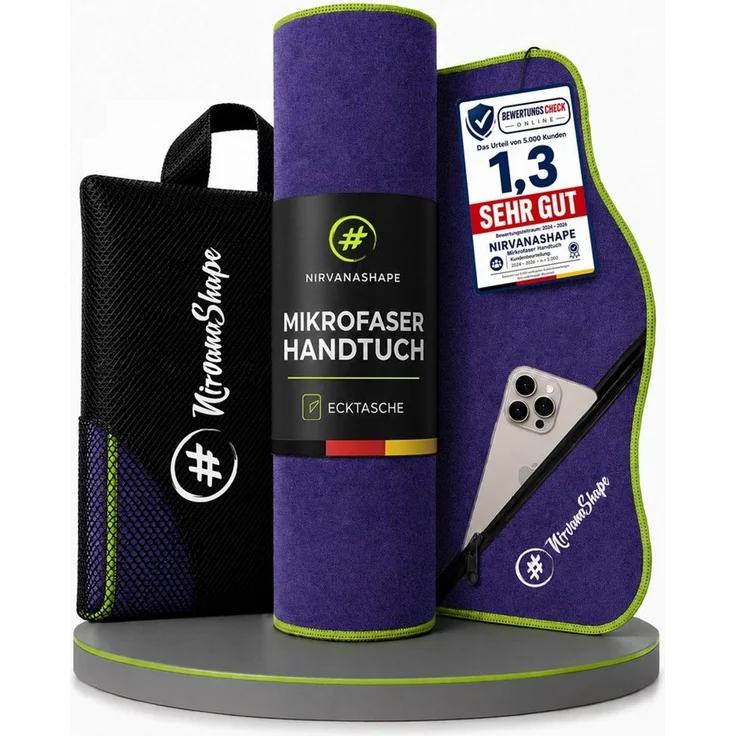 NirvanaShape Sporthandtuch Mikrofaser Handtuch, Microfaser Handtücher als Reisehandtuch, (Set), Microfaser Handtuch als Strandtuch oder Fitneesshandtuch – Bild 1