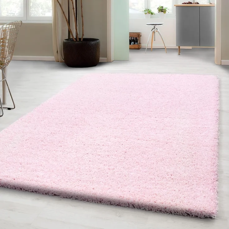 Carpetsale24 Shaggy Hochflor Teppich Wohnzimmer 250x350 (240x340 cm) Rosa - Modern Flauschiger Teppich Extra Weich, Pflegeleicht und Einfarbig - Ideal als Teppich für Schlafzimmer, Esszimmer und Küche – Bild 1