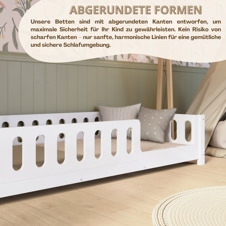 Crazy Pine 'Crazy Ethan' Kinderbett mit Rausfallschutz, Holz weiß, 90x190 cm, Rechts – Bild 6