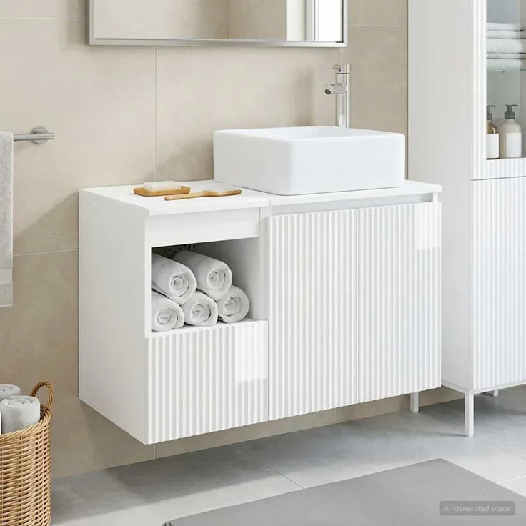 vidaXL Badezimmerschrank-Set 2 stk. Hochglanz Weiß 83 x 35 x 80 cm 3404068