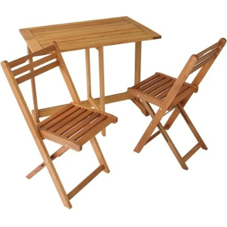 Degamo Balkonset PORTO 3-teilig, Eukalyptus geölt, klapbar, -
