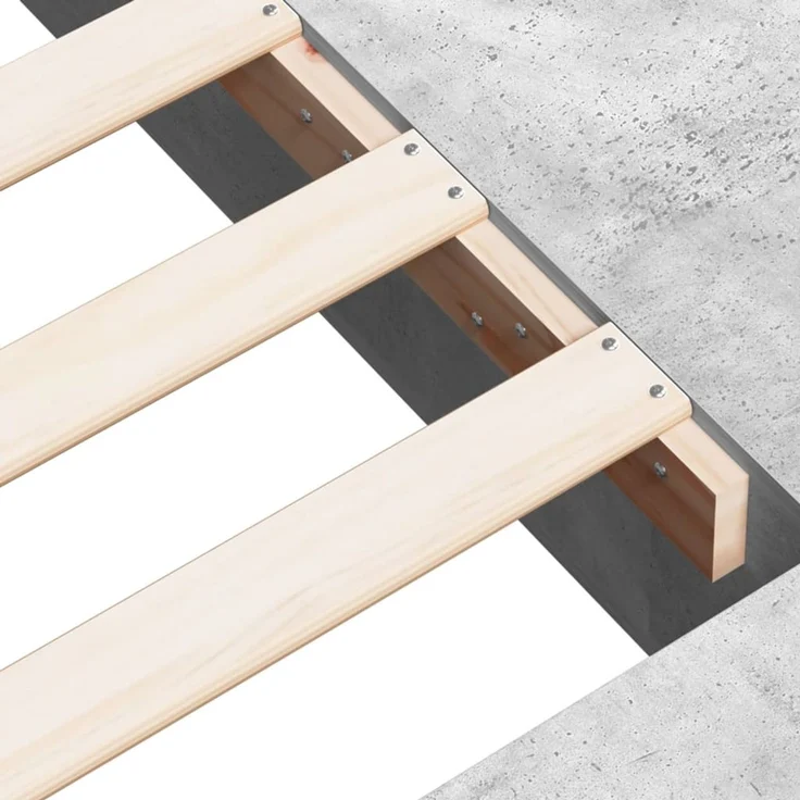 vidaXL Bettgestell Betongrau 90x200 cm Holzwerkstoff 3280520 – Bild 8