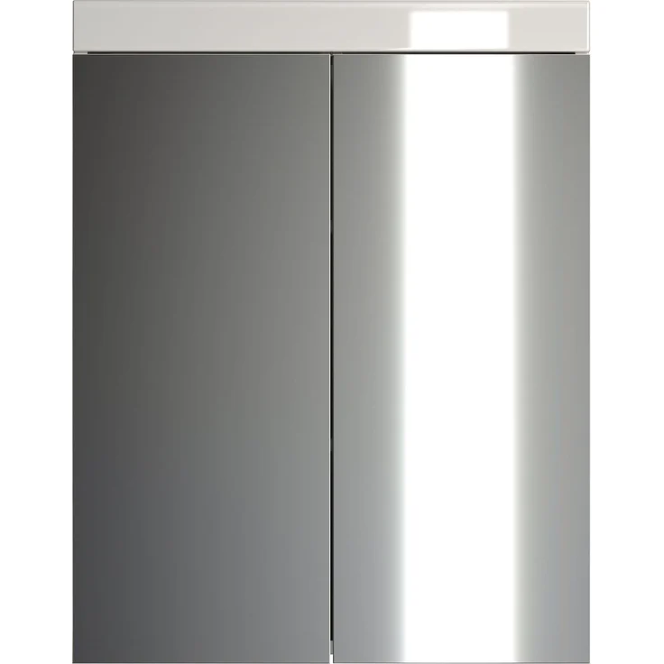 Trendteam 'Amanda' Spiegelschrank, Holz, 77 x 17 x 60 cm, Weiß Hochglanz – Bild 1