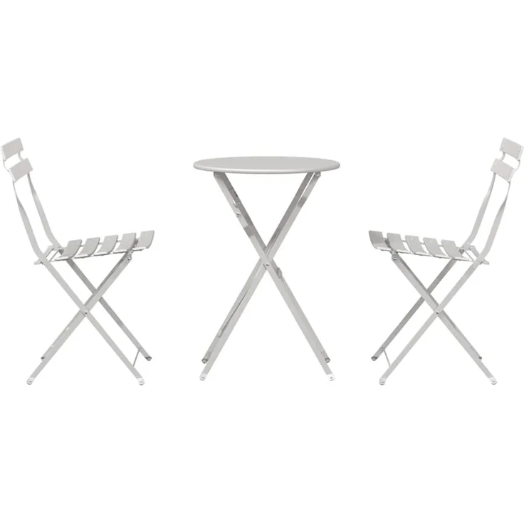 vidaXL Klapp Bistro Set 3 pcs Beige Stahl 42002971 – Bild 6