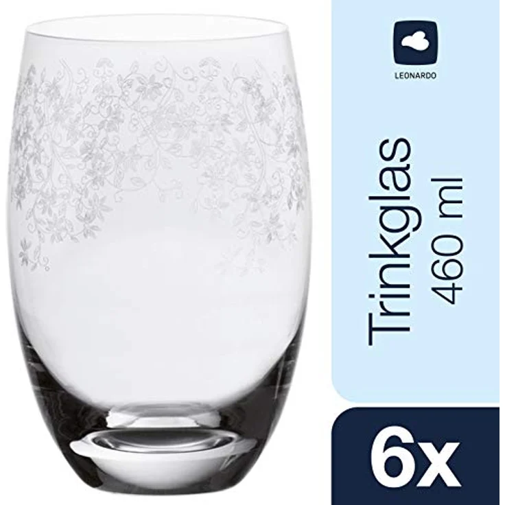 Leonardo Chateau Longdrinkglas 6er Set, Trinkglas, Wasserglas, Edles Glas mit Gravur, 350 ml, 35299 – Bild 3
