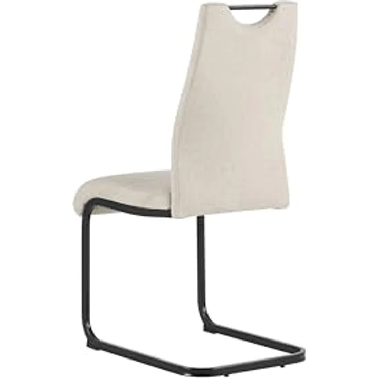 byLIVING Freischwinger 2er Set Capri, Webstoff Taupe, Metall schwarz, mit Griff und bequemer Polsterung, Schwingstühle, Polsterstühle, Maße: B 44, H 88, T 55 cm – Bild 9