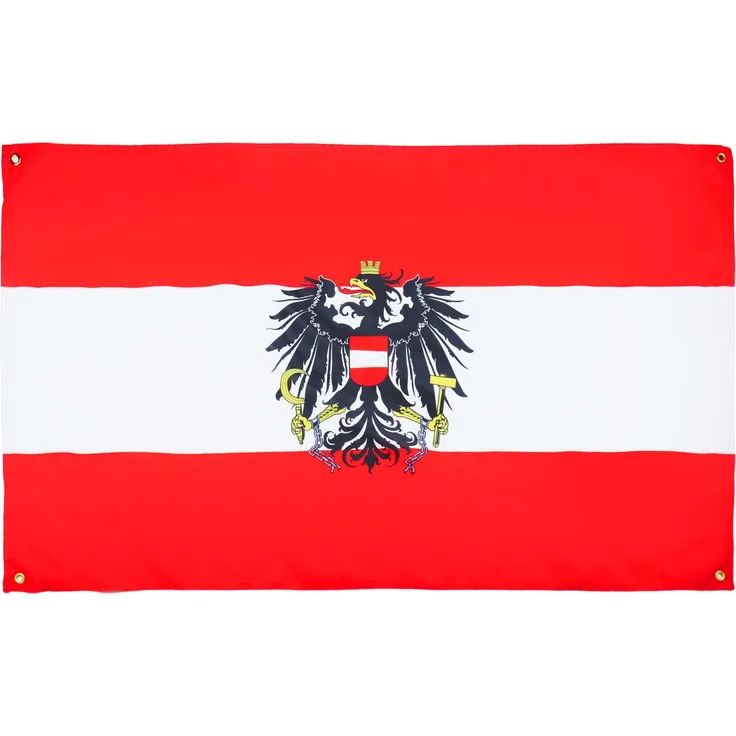 AZ FLAG Österreichische Flagge mit Adler, 150x90 cm, mit 4 Ösen, Österreichischer Pavillon für Balkon oder Wand