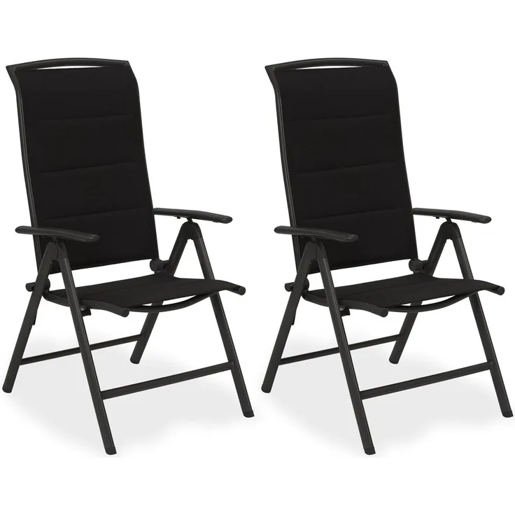 Gartenstuhl Milano - Hochlehner Stuhl klappbar - 8-Fach verst. Rückenlehne - Aluminium - Wetterfest