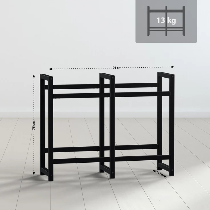 CLP Getränkekistenständer Stack aus Metall freistehend robust stabil,schwarz 75x91x31 cm – Bild 2