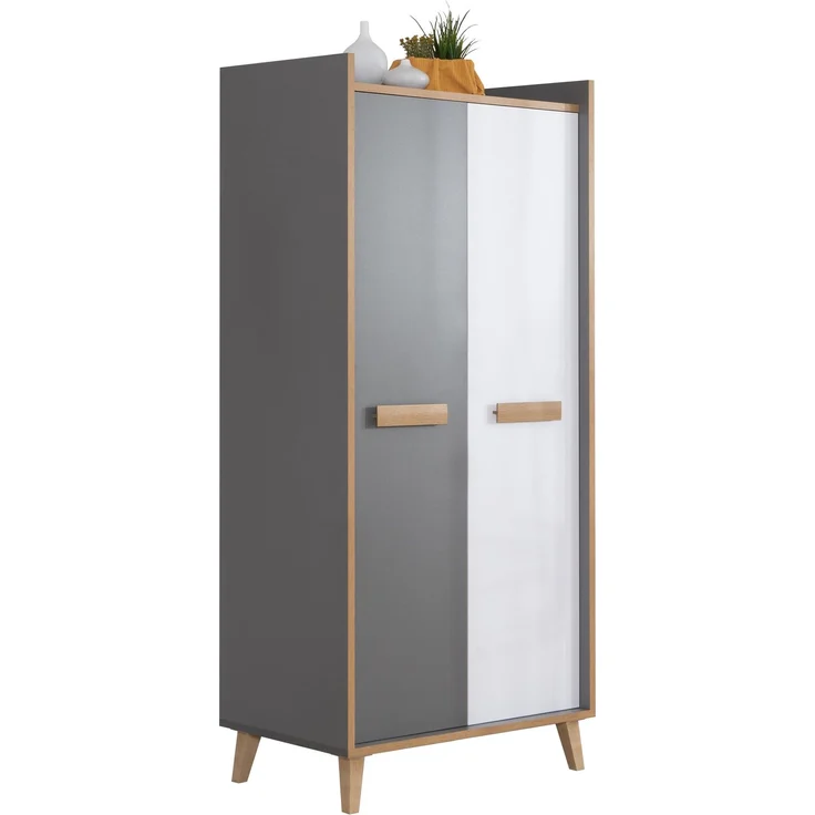 Kleiderschrank mit Stauraum "Thilo" 2-türig