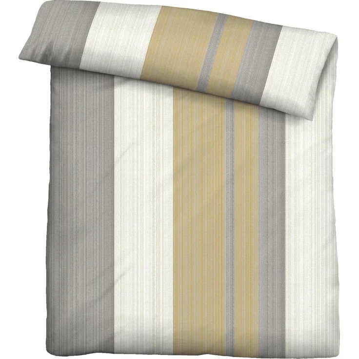 Traumhaft schlafen - Castell - Markenbettwäsche Thermo-Fleece Bettwäsche 0360443 LÄNGSSTREIFEN, honig, 1x 135x200 cm + 1x 80x80 cm – Bild 2