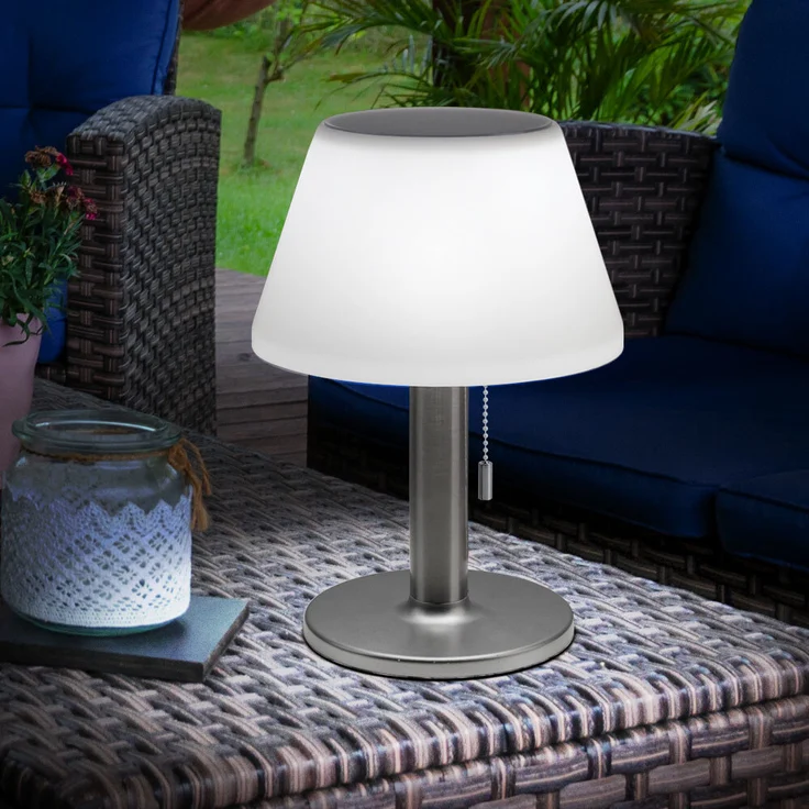 2er Set LED Solar Tischleuchte, Kunststoff, weiß, Höhe 28 cm – Bild 9