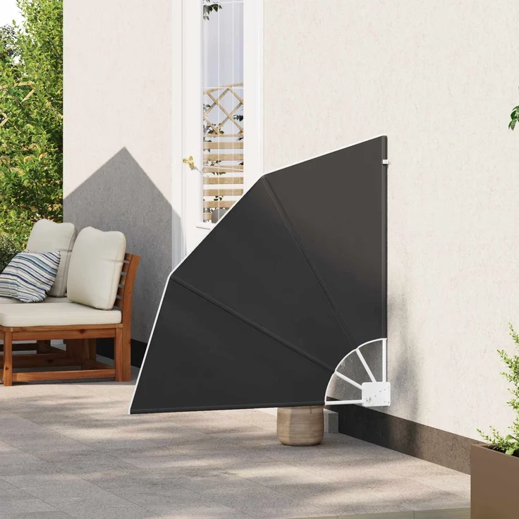 vidaXL Balkon Sichtschutz 115 x 115 cm Polyester Schwarz 42000908 – Bild 3