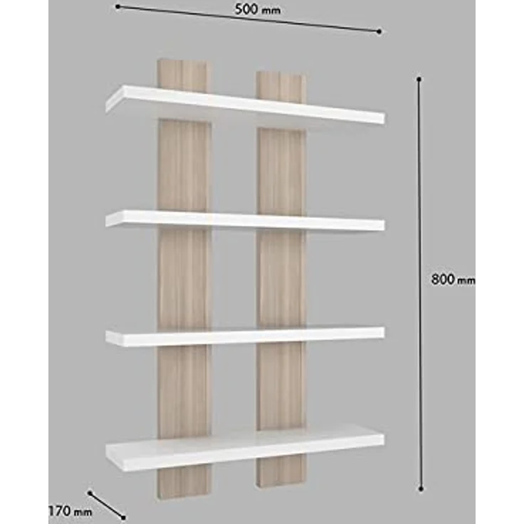 Homemania Regal, Spanplatte, Weiß, Cordoba, 50 x 17 x 80 cm – Bild 4