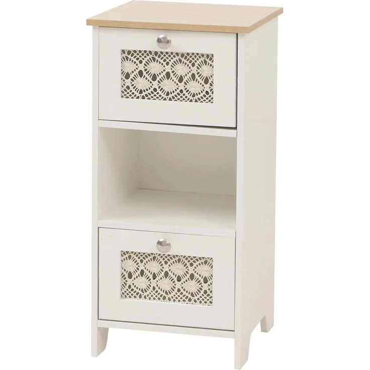 Kommode HWC-O75, Schubladenschrank, 3 Schubfächer Korbschubladen Holz Melamin 63x30x30cm ~ natur-weiß – Bild 7