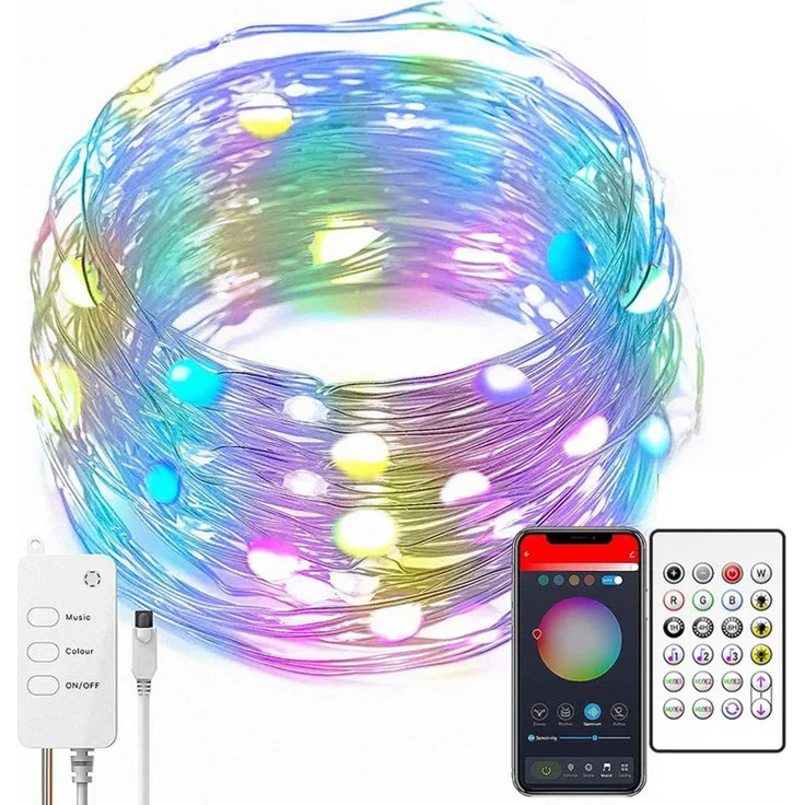 Smart LED Lichterkette RGB Innen 5 Meter WIFI SMART Alexa Google Home TUYA