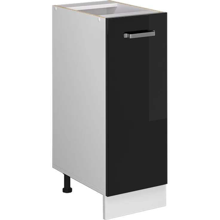 Küchenfront R-Line Schwarz Hochglanz 29.6x71.3 cm Möbelfront für den Apothekerunterschrank Vicco – Bild 5