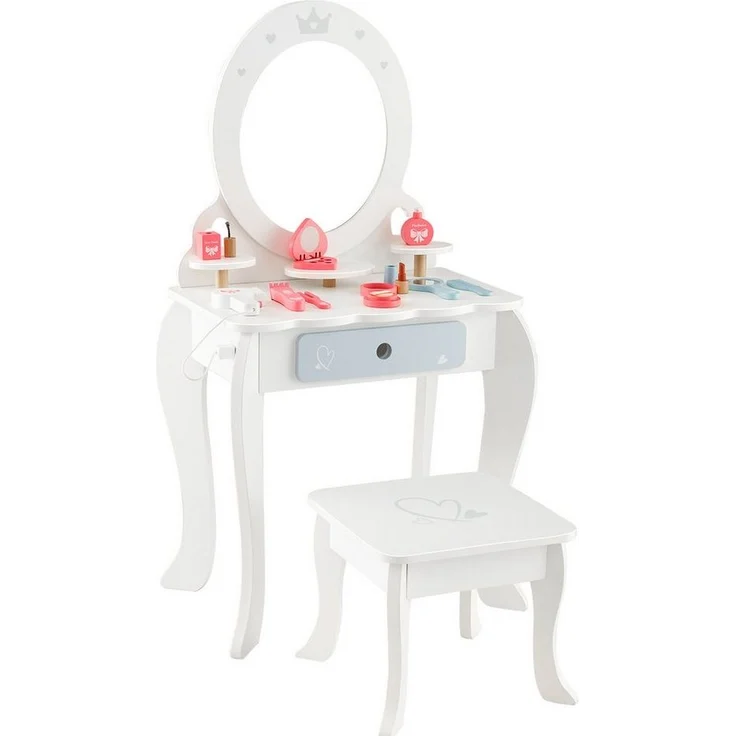 COSTWAY Schminktisch 2 in 1 Frisiertisch, mit Hocker &Spiegel – Bild 5