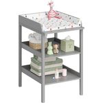 Bellabino 'Bani' Wickeltisch, grau, 94x57x72 cm, Wickelregal mit 2 Ablageflächen
