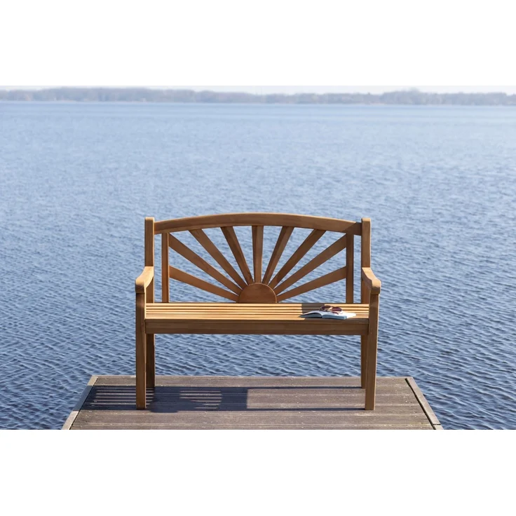 Teakholz Gartenbank Sonne 120 cm – Bild 9