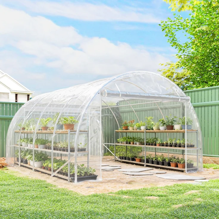 MELAYR, Polytunnel-Gewächshaus, 395 x 297 x 199 cm, Transparent – Bild 4
