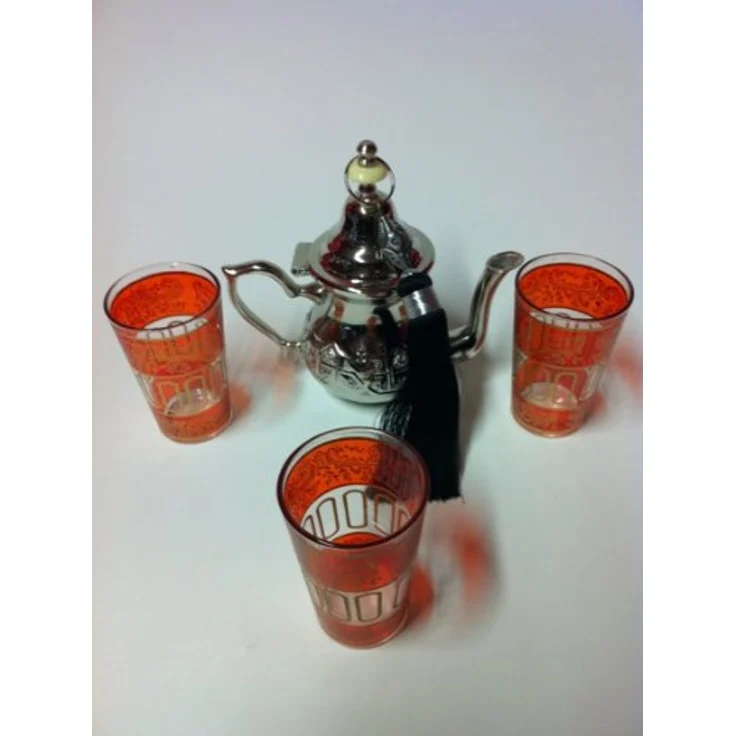 Marrakesch Orient & Mediterran Interior Teeglas 6x Orientalische Teeglas Lamia Orange - 6er SET, 6-tlg, Glas, Handarbeit – Bild 5