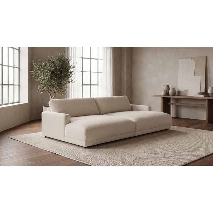 KAWOLA Big Sofa MARLIN Stoff beige 80 x 168 x 262 cm – Bild 1