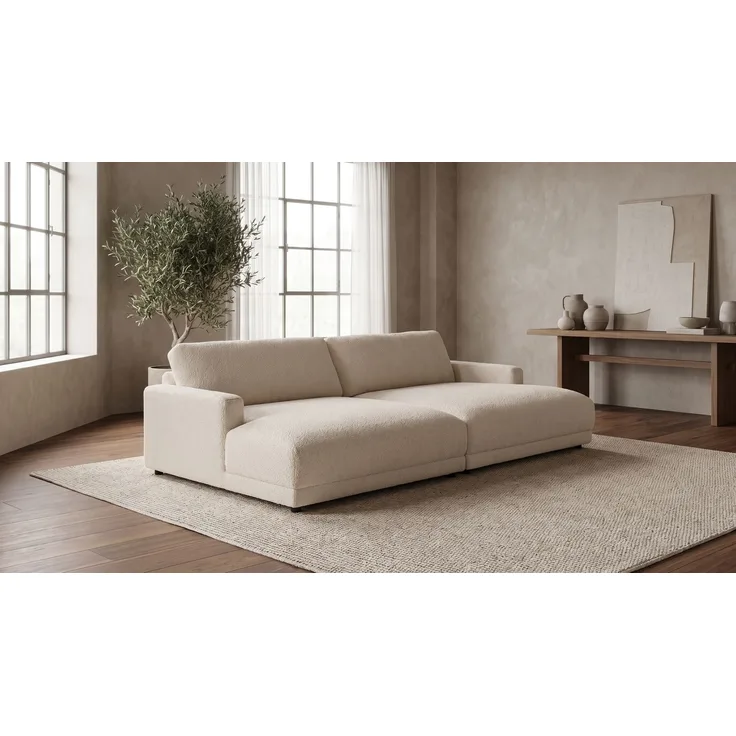 KAWOLA Big Sofa MARLIN Stoff beige 80 x 168 x 262 cm