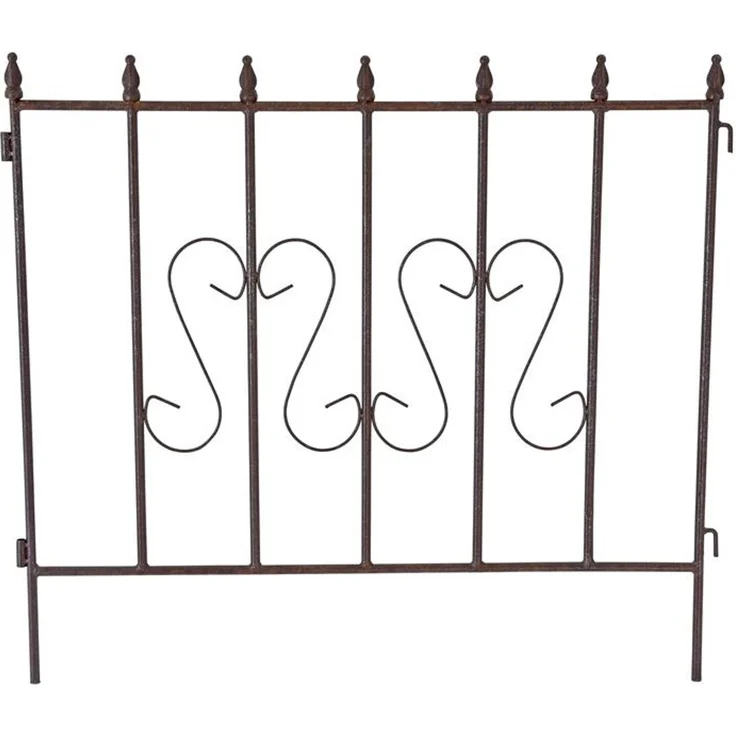 Schmuckzaun Metallzaun Gartenzaun 72x67 cm Zaunelemente 2er Set erweiterbar Rost – Bild 10