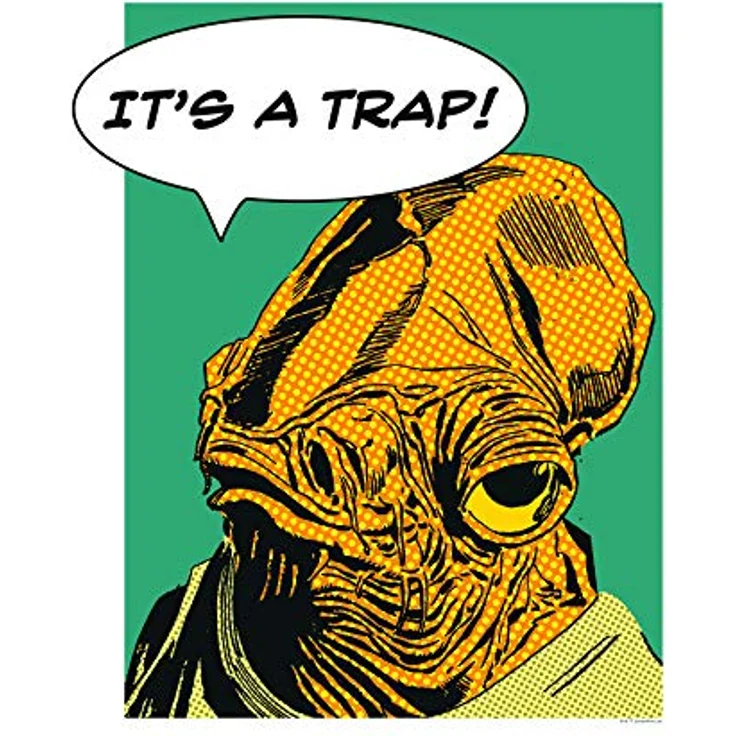 Komar Wandbild | Star Wars Classic Comic Quote Ackbar | Hochwertiger Kunstdruck, Seidenmatte Oberfläche, Größe: 40 x 50 cm, ohne Rahmen, Made in Germany – Bild 1