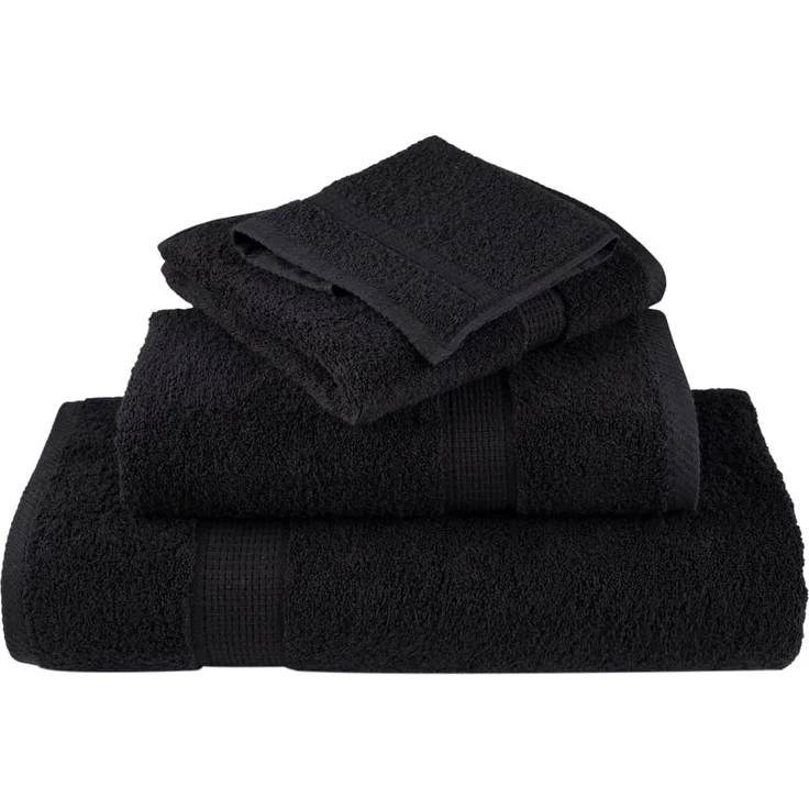 vidaXL Premium-Gästetücher SOLUND 2 Stk. Schwarz 30x50 cm 600 g/m² 137422 – Bild 3