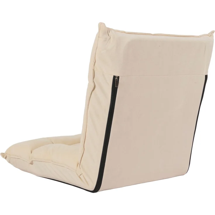 Bodensessel HWC-N44, Relaxsessel Bodenkissen Bodensofa Klappsessel 6 Relaxpositionen, stabiles Gestell Samt ~ beige – Bild 6