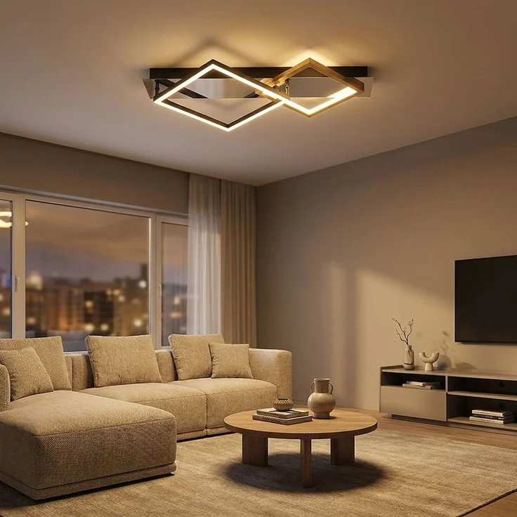 LED Deckenleuchte LESINA, Aufbau, Chrom, Metall, Aluminium, L 59 cm – Bild 2