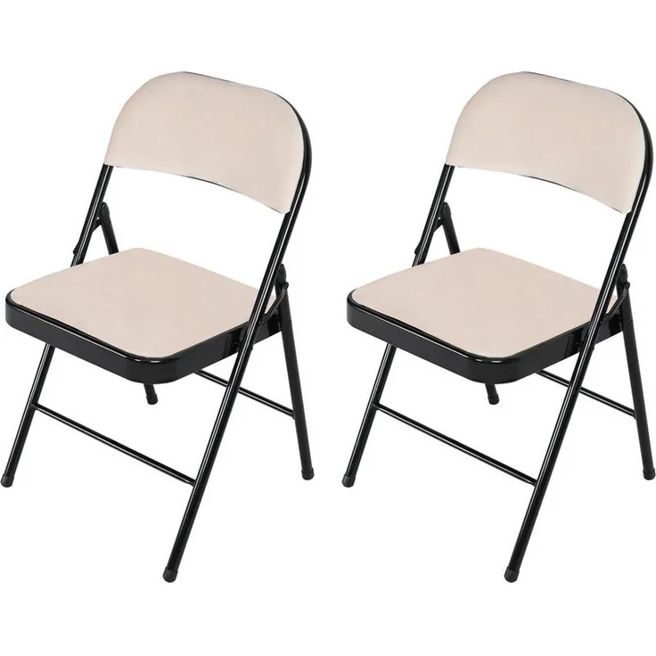 HTI-Living Klappstuhl Klappstuhl Wedigo Velvet Beige 2er-Set (Set, 2 St), Gästestuhl Familienfeiern Firmenveranstaltungen