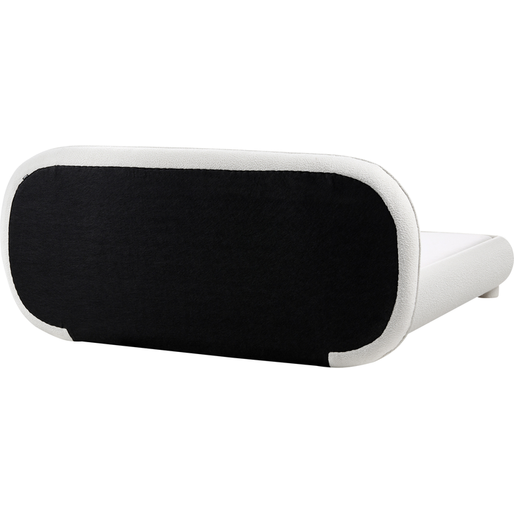 Bett mit Lattenrost Bouclé BAYEL 160x200 cm Cremeweiß – Bild 6