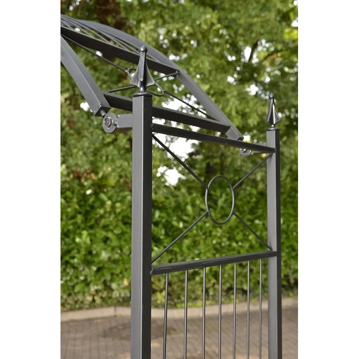 Rosenbogen ERNST - 110x40x235cm, Metall, Schwarz | Rankhilfe Rosen Rankgitter Gartendekoration – Bild 6
