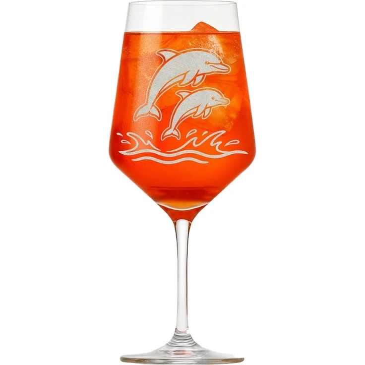 Valhalla Weinglas 350ml mit Delfin Gravur spülmaschinenfest, 1-tlg, Glas, Atemberaubende Darstellung – Bild 3