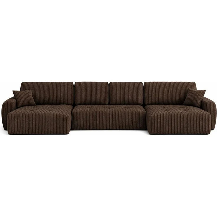 Kaiser Möbel Ecksofa mit Schlaffunktion und Bettkasten, Sofa U-Form, Cordstoff Poso, Ivo U, Strapazierfähiger Cordstoff,Hoher Sitz- und Schlafkomfort – Bild 1