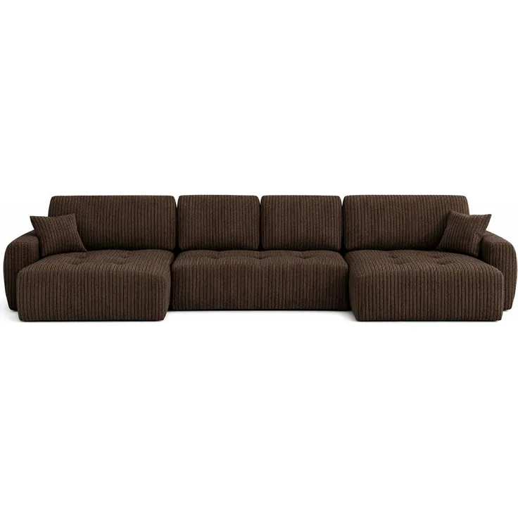 Kaiser Möbel Ecksofa mit Schlaffunktion und Bettkasten, Sofa U-Form, Cordstoff Poso, Ivo U, Strapazierfähiger Cordstoff,Hoher Sitz- und Schlafkomfort
