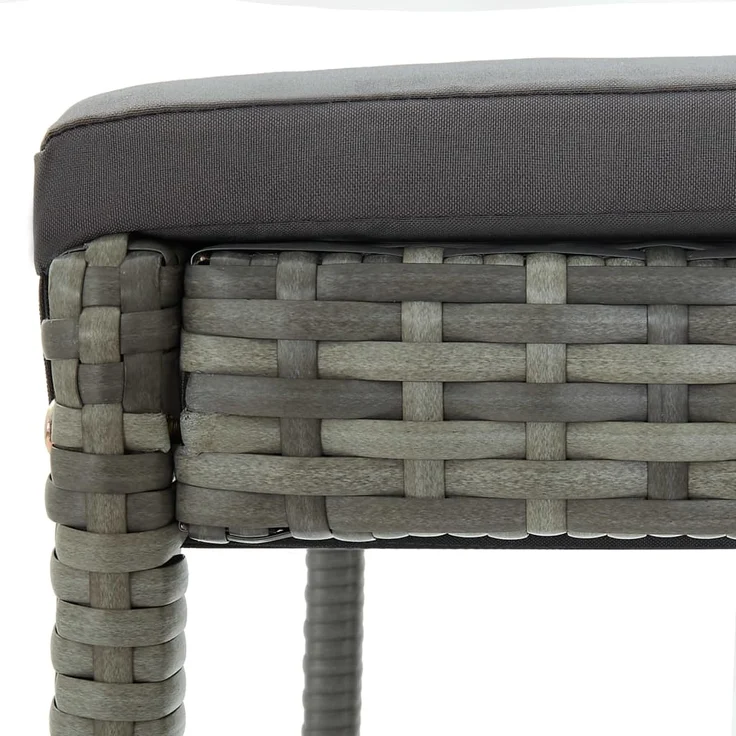 vidaXL Garten-Barhocker mit Kissen 4 Stk. Grau Poly Rattan 316671 – Bild 7