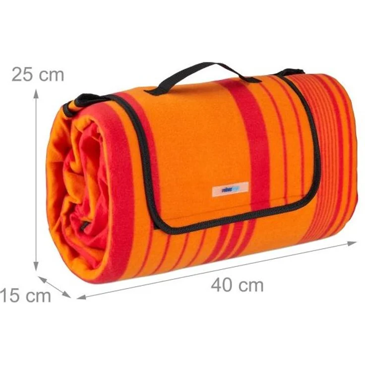 Picknickdecke 200x200cm orange gestreift 10025989 – Bild 5