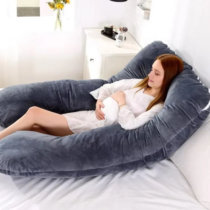 Montegoni Stillkissen 120x70cm Schwangerschaftskissen XL, Weiche Unterstützung für Mütter, Schlafkissen für Schwangere, Pregnancy Pillow, Stillkissen, Seitenschläferkissen – Bild 2