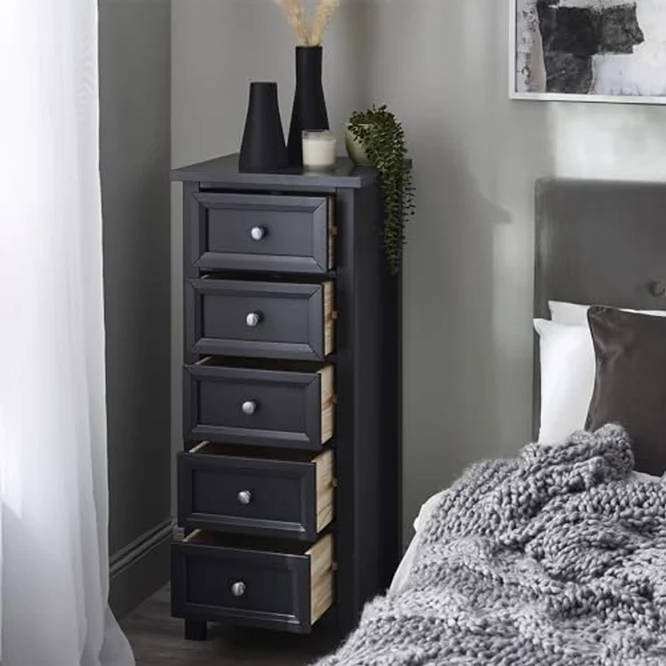 Julian Bowen Maine Kommode mit 5 Schubladen, Anthrazit, Holzwerkstoff, Einheitsgröße – Bild 6
