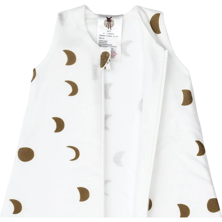 LÄSSIG Kinder Schlafoverall mit Beinen 0,5 TOG atmungsaktiv aus Jersey mit Tencel™ Lyocell/Sleeping Jumper Moon Milky, Größe 110/116 – Bild 3