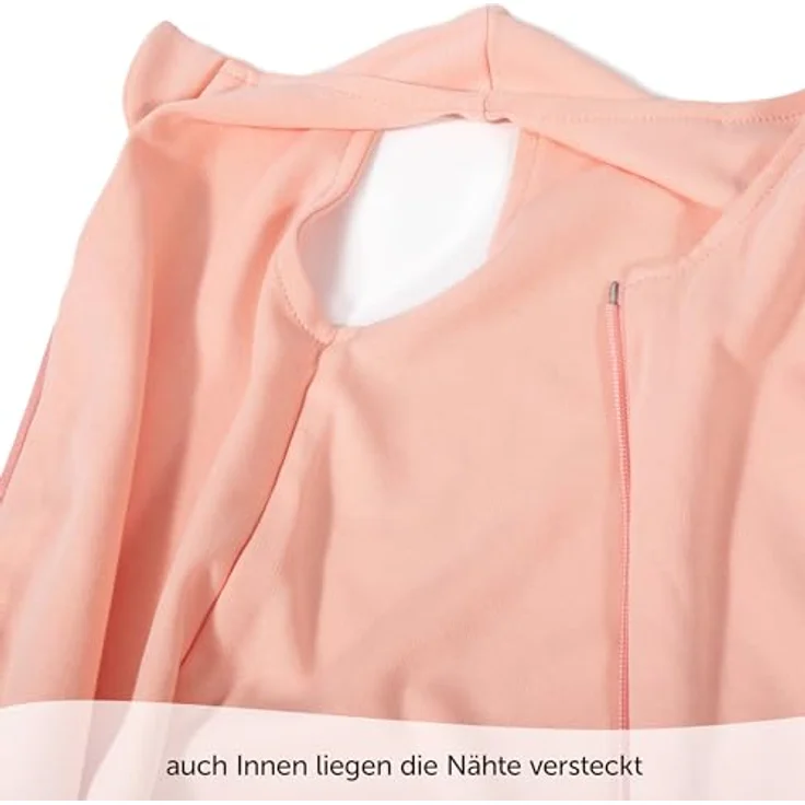 Makian Baumwoll-Schlafsack Interlock, apricot, Gr. 90 cm, hautsympathisch, Oeko-Tex Standard 100, maschinenwaschbar – Bild 5